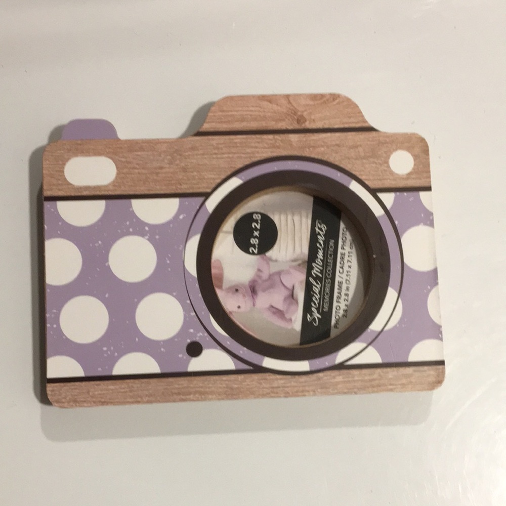 Purple and Wood Polka Dot Picture Frame